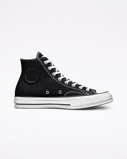 Zapatillas Altas Converse x Stüssy Chuck 70 Mujer Negras Blancas Negras | PE 2785W4